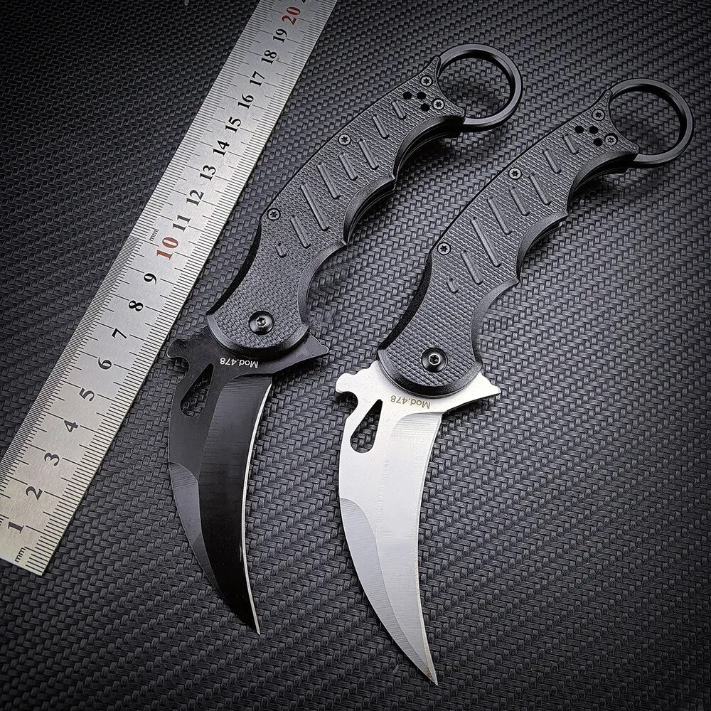 Portable CS GO Folding Karambit Knife 440C Blade Outdoor Survival Combat Claw Knife EDC Self-defense Tool Hunting Pocket Knives