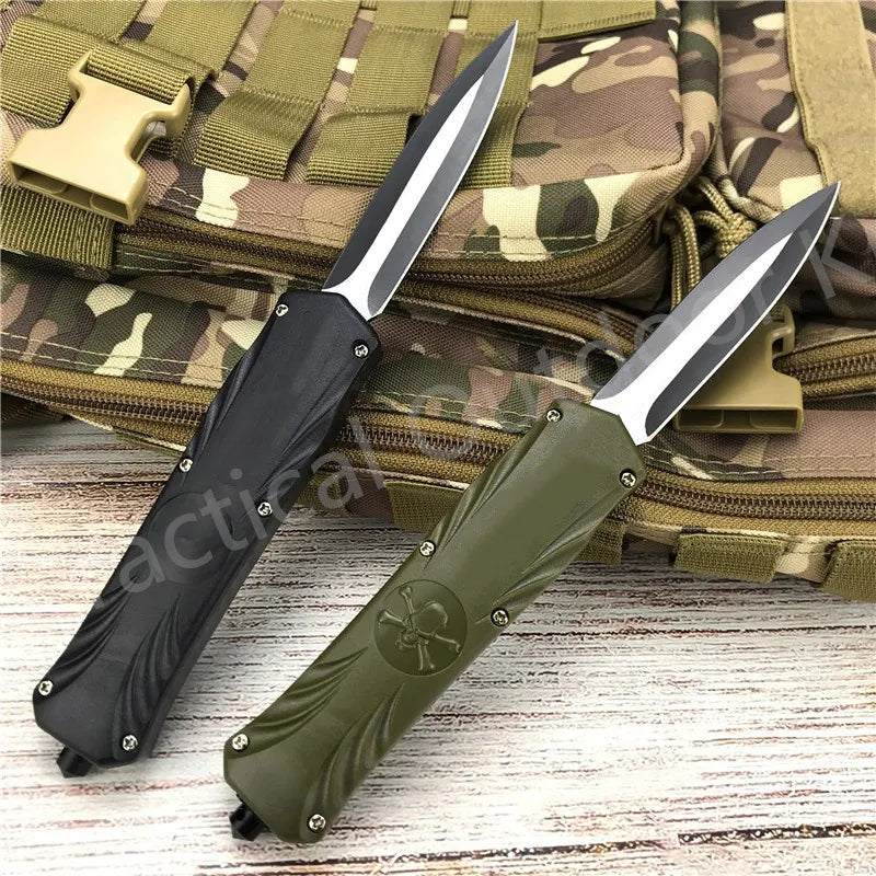 NEW Pocket  AU.TO Open Outdoor 440C Blade Hunting Knife Tactical Combat EDC Folding Knives ABS Handle Survival Tool with Clip