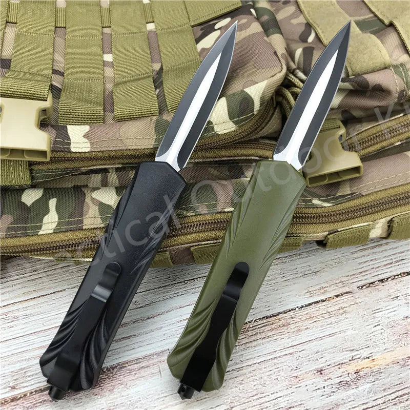 NEW Pocket  AU.TO Open Outdoor 440C Blade Hunting Knife Tactical Combat EDC Folding Knives ABS Handle Survival Tool with Clip