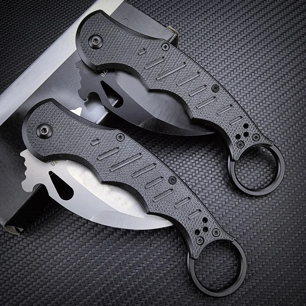 Portable CS GO Folding Karambit Knife 440C Blade Outdoor Survival Combat Claw Knife EDC Self-defense Tool Hunting Pocket Knives