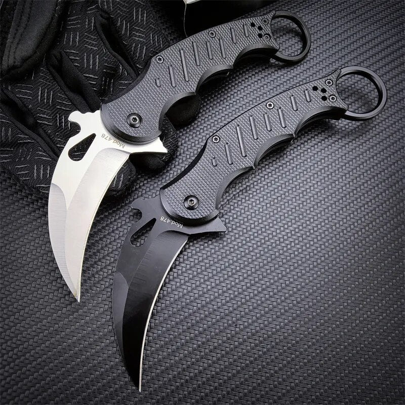 Portable CS GO Folding Karambit Knife 440C Blade Outdoor Survival Combat Claw Knife EDC Self-defense Tool Hunting Pocket Knives