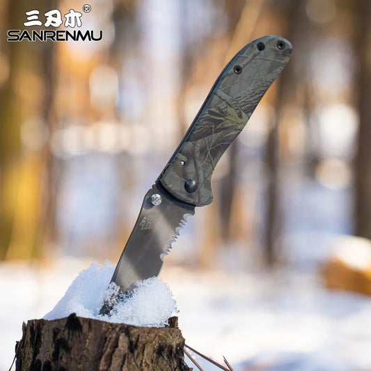 SANRENMU 7007 8Cr13Mov Blade Pocket Folding Knife Handle Outdoor Camping Hunting Cutting Survival Fruit TOOL EDC G10 New