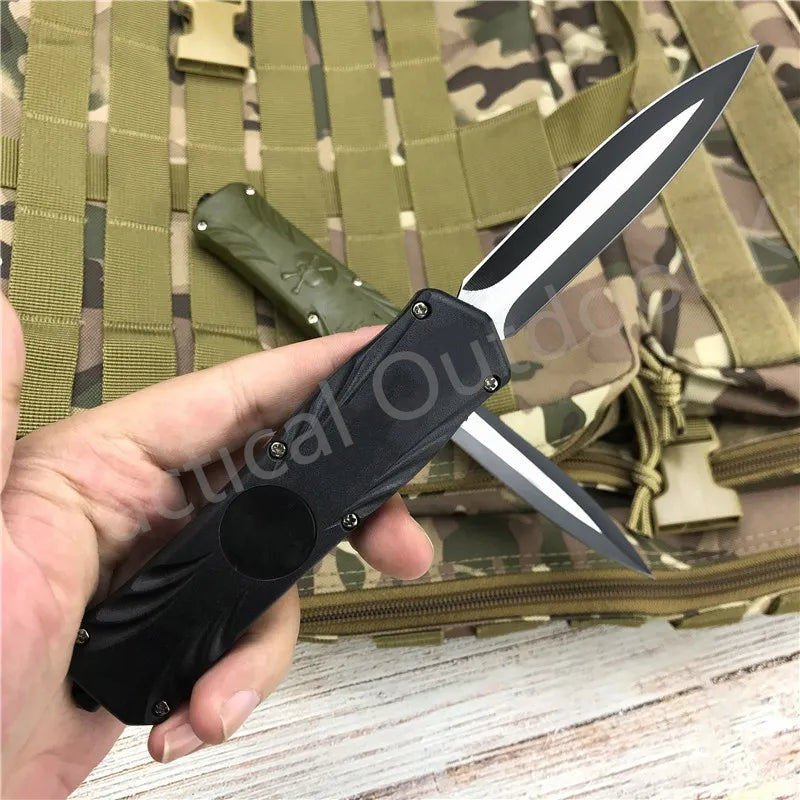 NEW Pocket  AU.TO Open Outdoor 440C Blade Hunting Knife Tactical Combat EDC Folding Knives ABS Handle Survival Tool with Clip