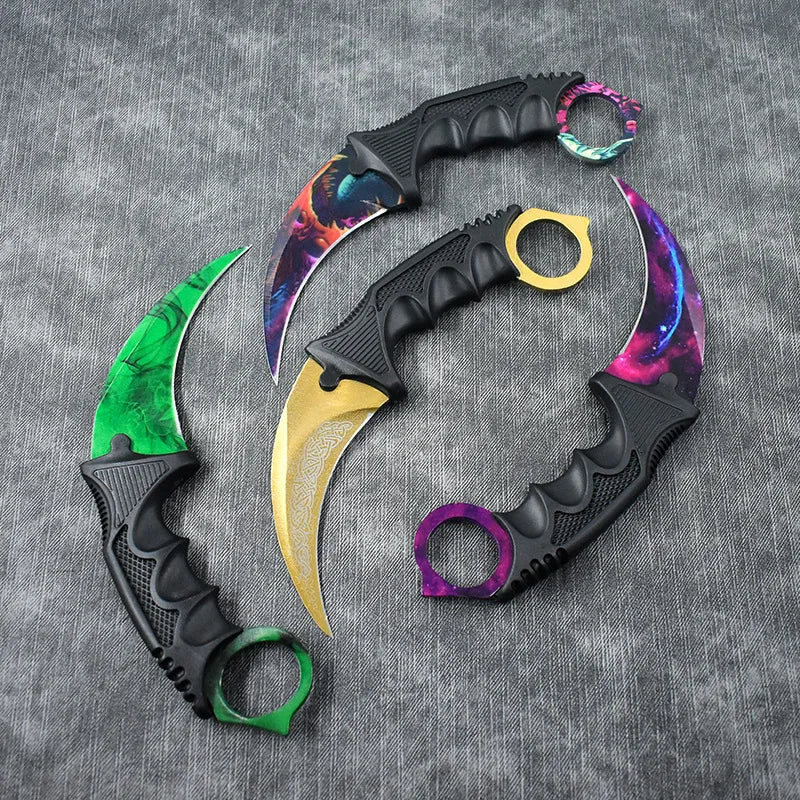 Exquisite Sheathed Fixed Blade Knife Cs Go Karambit Knife Outdoor Survival Tactical Camping Hunting Knife EDC Self Defense Tool