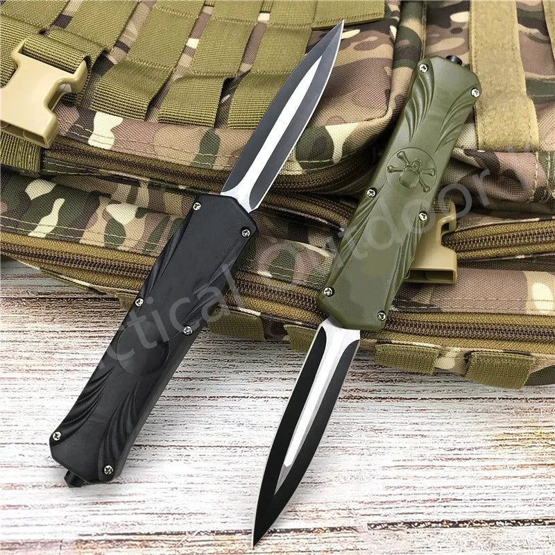 NEW Pocket  AU.TO Open Outdoor 440C Blade Hunting Knife Tactical Combat EDC Folding Knives ABS Handle Survival Tool with Clip